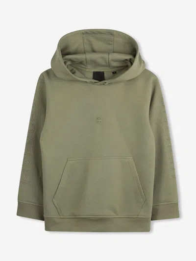 Givenchy Kids'  Boys Embroidered Logo Hoodie In Green