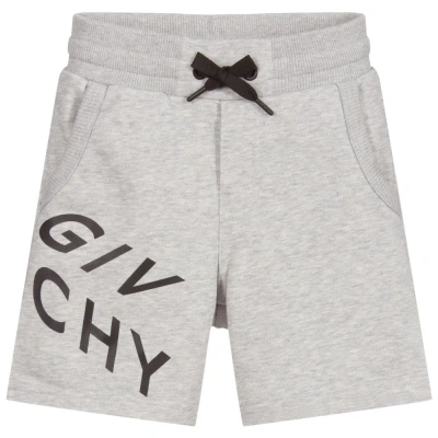 Givenchy Kids' Boys Grey Cotton Logo Shorts In Gray