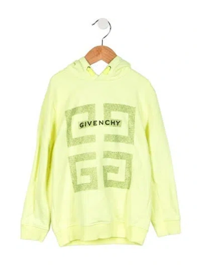 Pre-owned Givenchy Kids' Boys' Logo Graphic Hoodie In Yellow