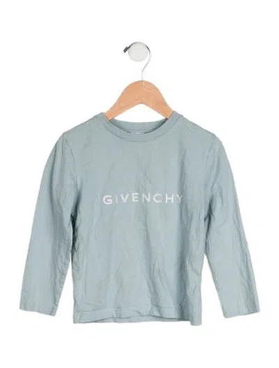 Pre-owned Givenchy Kids' Boys Logo Long Sleeve Shirt In Blue