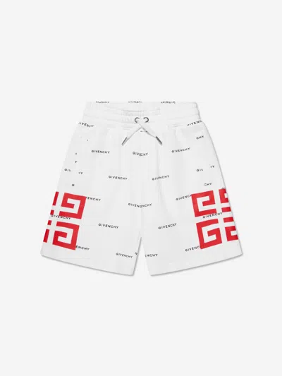 Givenchy Kids' Boys Logo Print Bermuda Shorts In White