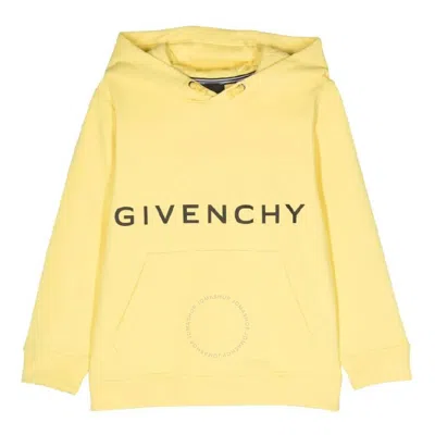 Givenchy Kids' Logo-print Cotton Hoodie In Yellow