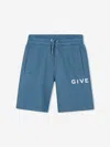 Givenchy Boys Logo Print Shorts In Blue