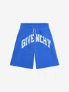 Givenchy Logo-print Fleece Shorts In Blue