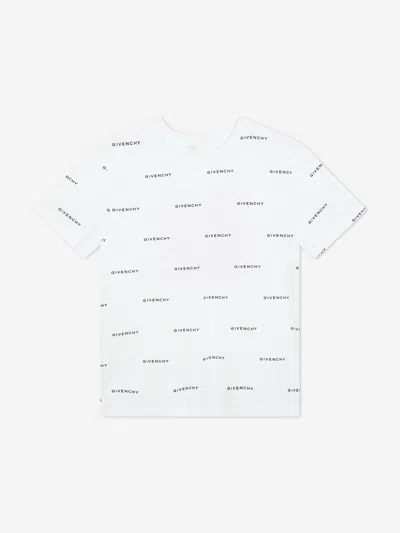 Givenchy Kids' Boys Logo Print T-shirt In White