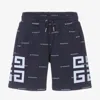 Givenchy Boys Navy Blue Cotton 4g Shorts In Blue