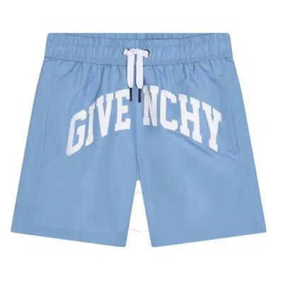 Givenchy Kids' Logo-print Swim Shorts In Blue
