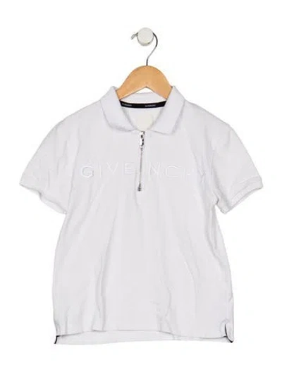 Pre-owned Givenchy Kids' Boys Zip-up Collared Shirt In White