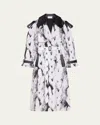Givenchy Braid-print Belted Trench Coat In White