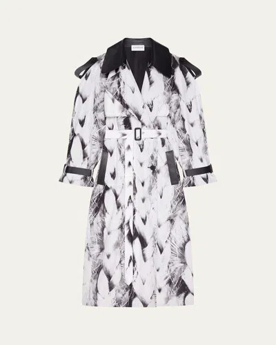 Givenchy Braid-print Belted Trench Coat In White
