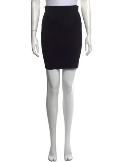 Pre-owned Givenchy Braided Accents Mini Skirt In Black