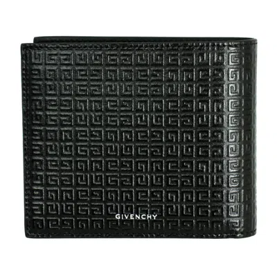 Pre-owned Givenchy Brand  Mens Black Leather Bifold Wallet Bk608nk1lq 001