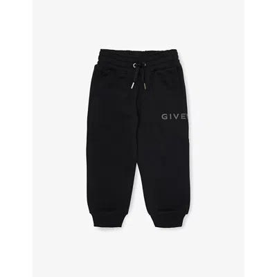 Givenchy Kids' Black Brand-print Cotton-blend Jogging Bottoms 4-12+