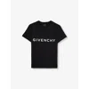 Givenchy Boy's Contrast Logo-print T-shirt In Black