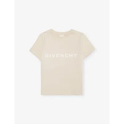 Givenchy Kids' Cream Brand-print Cotton-jersey T-shirt 4-12+
