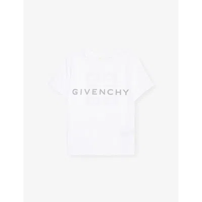 Givenchy Kids' White Brand-print Cotton-jersey T-shirt 4-12+