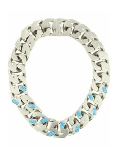 Pre-owned Givenchy Brass Chain Necklace, 17.5" In Silver