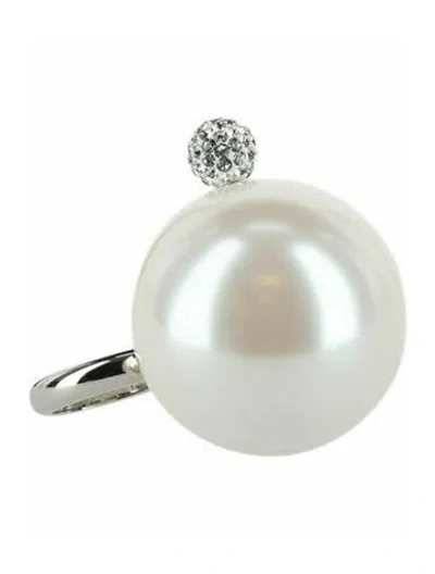 Pre-owned Givenchy Brass Cocktail Ring In White