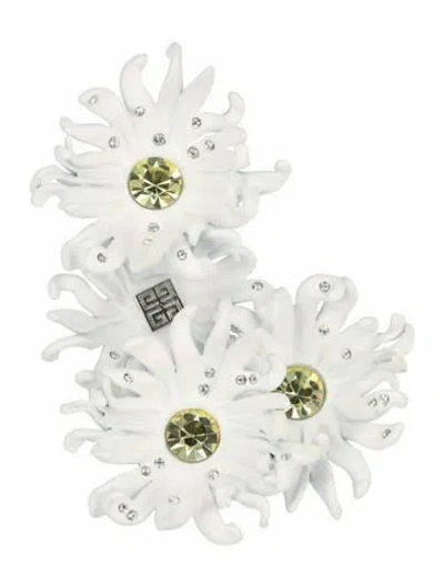 Pre-owned Givenchy Brass Ear Climbers In White