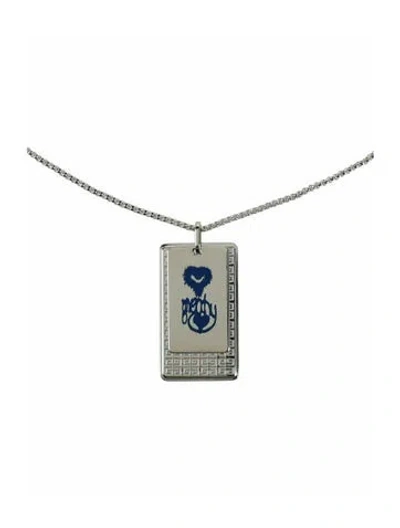 Pre-owned Givenchy Brass Pendant Necklace, 12.5" In Silver
