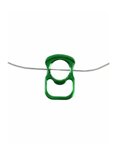 Pre-owned Givenchy Brass Pendant Necklace, 13.5" In Green