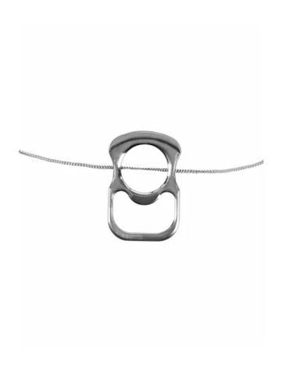 Pre-owned Givenchy Brass Pendant Necklace, 14" In Silver