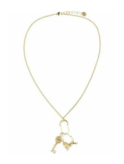 Pre-owned Givenchy Brass Pendant Necklace, 20.5" In Gold