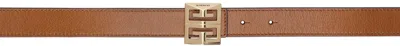 Givenchy Brown & Black Leather Reversible Belt In 222-soft Tan