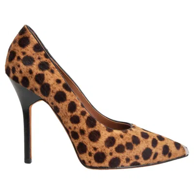 Pre-owned Givenchy Brown Cheetah Print Calf Hair Pumps Shoes 37.5