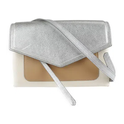 Pre-owned Givenchy Brown Cream Silver Leather Shoulder Bag () In Brown, Cream, Silver