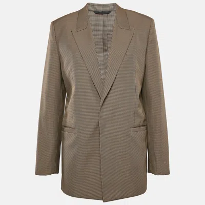 Pre-owned Givenchy Brown Houndstooth Single Breasted Blazer S