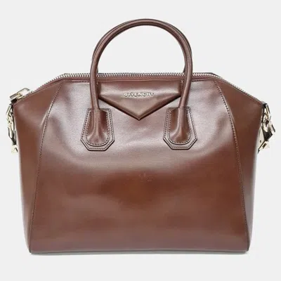 Pre-owned Givenchy Brown Leather Antigona Medium