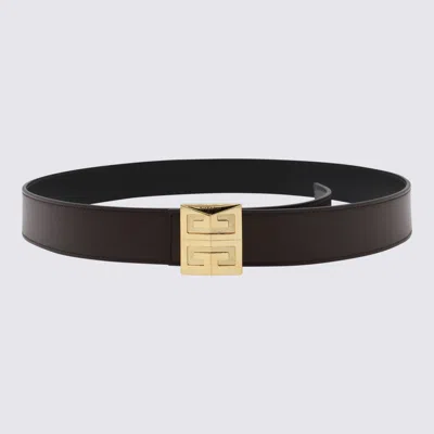 Givenchy Brown Leather Belt In Brown Black