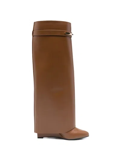 GIVENCHY WOMEN BROWN LEATHER BOOTS, 8.5 LUXURY BOOTS FOR WOMEN DARVEYS