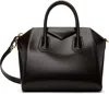 Givenchy Antigona Small Black Handbag With Laminated Logo In Hammered Leather Woman In Black