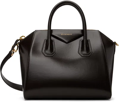 Givenchy Brown Small Antigona Bag In Black