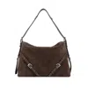 Givenchy Brown Voyou Medium Suede Calf Leather Shoulder Bag In Brown