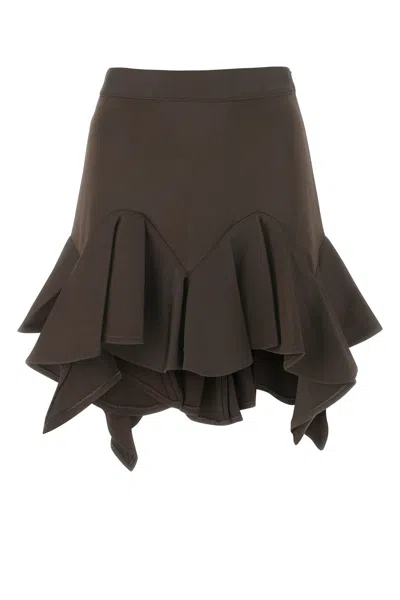 GIVENCHY BROWN VISCOSE SKIRT