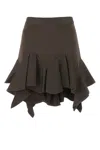 Givenchy Viscose Skirt With Elastic Waist And Ruffle Detail