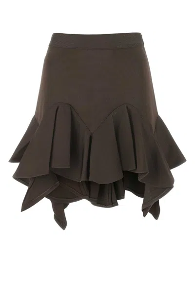 GIVENCHY BROWN VISCOSE SKIRT