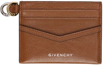 Givenchy Brown Voyou Card Holder In 222-soft Tan