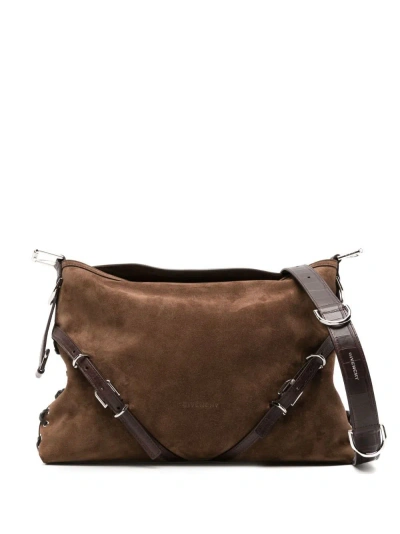 Givenchy Brown Voyou Medium Suede Shoulder Bag