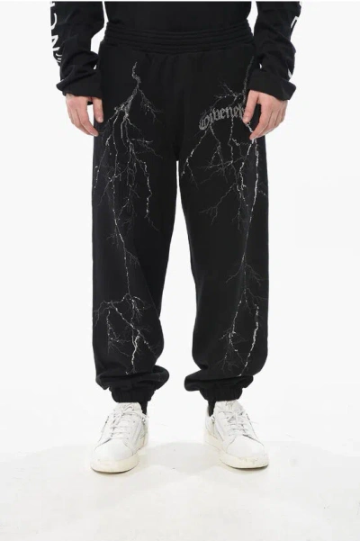 Givenchy Brushed Cotton Joggers Sotrm With Crystals In Black