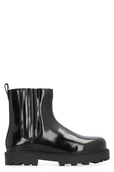 Givenchy Brushed Leather Chelsea Boots In Black
