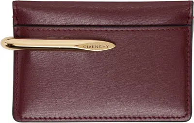 Givenchy Burgundy Pinch Card Holder