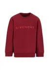 Givenchy Burgundy Sweatshirt For Kids With Logo In Red