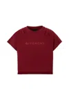 Givenchy Burgundy T-shirt For Girl With Logo In Burgundy