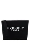 Givenchy Paris Signature Logo Zipped Pouc In Black