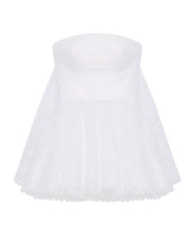 GIVENCHY BUSTIER CAPE BACK DRESS IN LACE