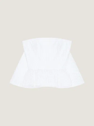 Givenchy Bustier Cape Back Top In Lace In White